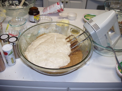 The sponge begins to take over the other ingredients